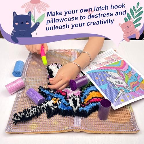 Aurora Borealis Latch Hook Kits for Adults Kids Beginners Northern Light Scenic Latch Hook Rug Kit Pre-Printed Hook and Latch Carpet Making Kits DIY Wall Hanging Crochet Set 20x15 In. Craft Gift - Image 5