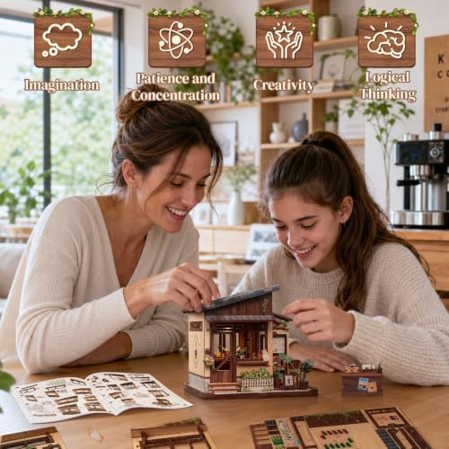 Cutefun Book Nook Kits for Adults, DIY Miniature House Kit Coffee Shop - Image 6