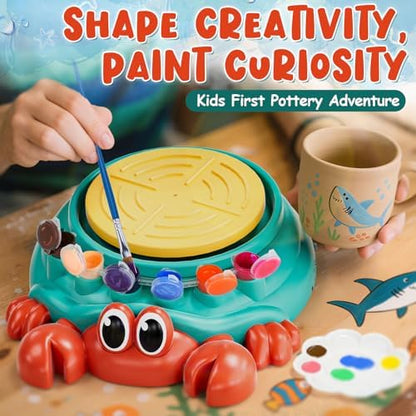 Lehoo Castle Pottery Wheel for Kids, Complete Pottery Arts and Crafts for Kids Ages 8-12 with Air Dry Clay Painting Kit Sculpting Tools, Art Supplies for Girls Boy Birthday Gift for Ages 6+ - Image 5