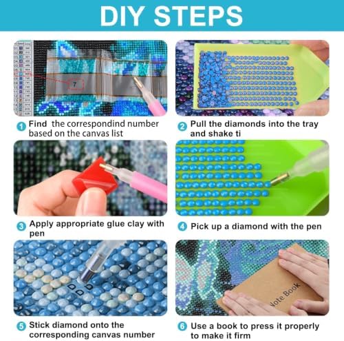 DOTSOPS 6 Pcs Floral Diamond Painting Kits Art Adults Painting Kits - Image 4
