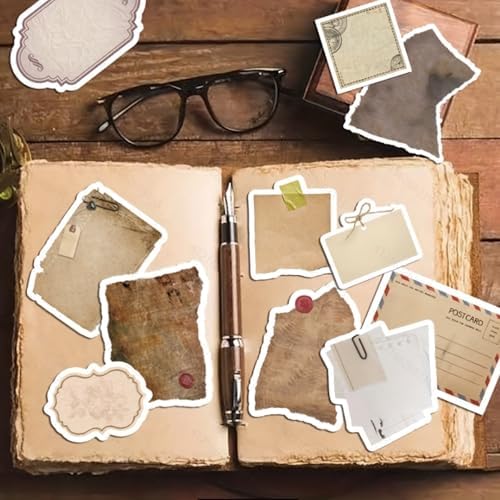365 PCS Scrapbook Stickers Junk Journal - Old Handwritten Notes & Inspiring Quotes Torn Edge Retro Collage Stickers for Scrapbooking Journaling Home Decor Retro Enthusiasts - Image 7
