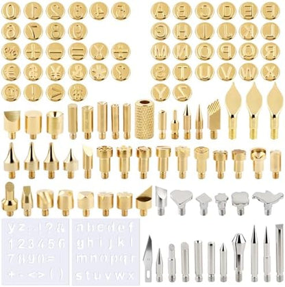 111 Pcs Wood Burning Tips and Stencils Kit,Wood Burning Letters, Numbers, Shapes and Symbols Tips for Pyrography Pen,DIY Embossing,Carving,Personalizing Crafts for Adults(Different Shape) by Unknown