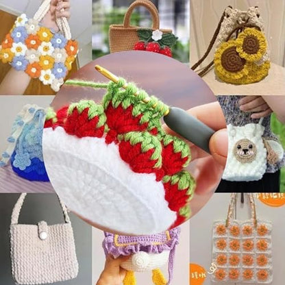 Allazone Crochet Kits for Beginners Adults, 122PCS Crochet Set-Professional Knitting Crochet Starter Kit, Knitting Kit with Needles and Case (Style A) - Image 6