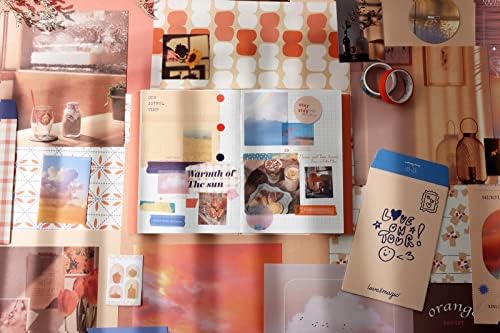 Draupnir Aesthetic Scrapbook Kit(348pcs), Bullet Junk Journal Kit with Journaling/Scrapbooking Supplies, Stationery,A6 Grid Notebook with Graph Ruled Pages DIY Scrapbook Gift for Teen Girl Kid(Sunset) - Image 5