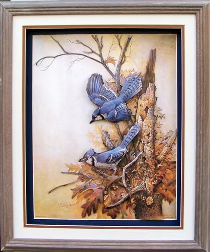 Blue Jay Bird - Graceful Sentinel - Paper Tole 3D Decoupage Craft Kit Size 8x10 inches K8-8137 (The Additional Pictures Show Examples This Craft Kit Assembled and Framed in a Shadow Box Frame) - Image 5