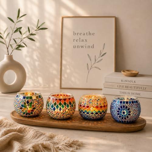 KRAFTSTORIES Candle Making Kit for Adults – DIY Candle Making Set with Natural Soy Wax, Wicks, Essential Oils, Dried Flowers & 4 Turkish Mosaic Glass Jars – Handmade Arts & Crafts Complete Gift (4) - Image 4