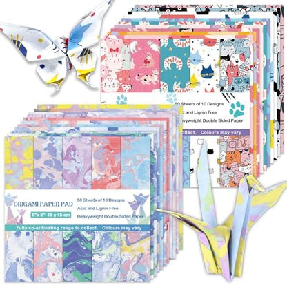 Origami Paper Kit 100 Sheets, 6x6 Inch Double Sided 40 Vivid Colored Paper by Bestartsuppliesforyou