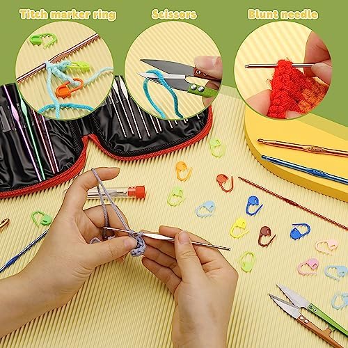 IMZAY Crochet Hooks Set, 54Pack Crochet Needles Set Ergonomic Crochet Hooks - Image 5