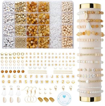 Xylise Jewelry Making Supplies Kit Natural Stone Beads for Irregular Natural Stone with for DIY Craft Bracelet Necklace Earrings for Adults (Topaz) by Unknown