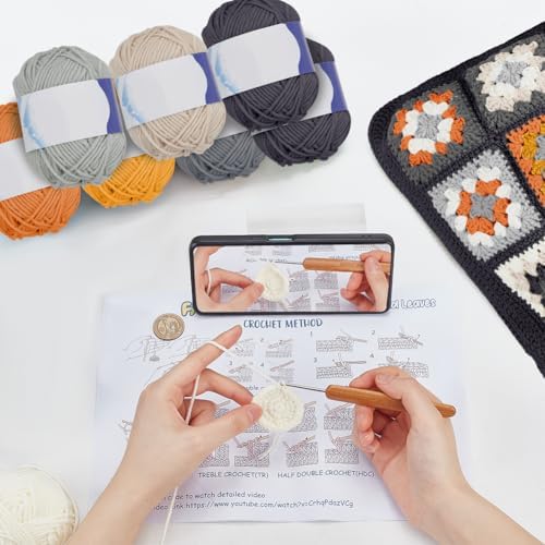 ORIGACH DIY Granny Square Crochet Bag Kit for Beginners Adults - Image 5