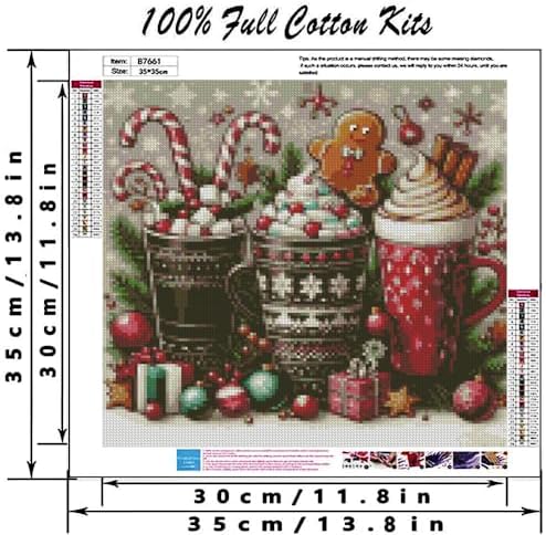 Cross Stitch Kit for Adults Beginners - Snowflake Gingerbread Cup DIY Craft - Image 2