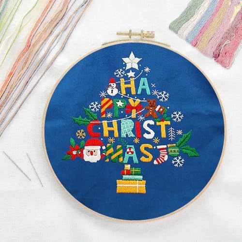 CREAWONDER Canvas Tote Bag Embroidery Kit with Pattern for Beginners, Arts and DIY Embroidery Crafts Kits for Adults, Include Instructions, Thimble, Embroidery Hoops, Color Threads and Tool - Image 3