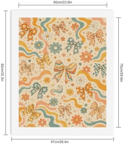Bozfoxa Paint by Numbers Kit for Adults Beginner Retro Floral Bows - Image 2