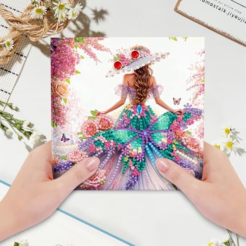 C'eitura Jeweled Diamond Art Painting Greeting Cards, 6Pcs DIY Card Kit - Image 6
