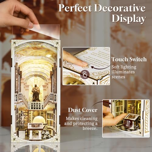 MiniCity Library of Gods DIY Book Nook Kit, Miniature House Puzzle with LED - Image 4