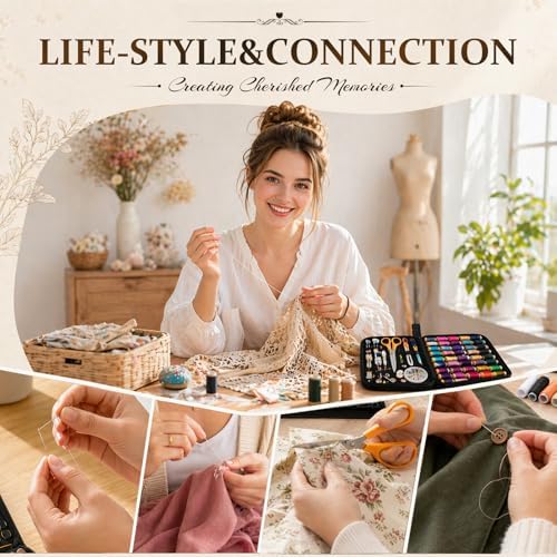 JJRING 205 PCS Sewing Kit for Adults with Portable Handbag, Black - Image 6