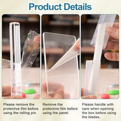 Amrules 12 Pcs Polymer Clay Tools Kit, Acrylic Rollers & Cutters for Adults - Image 3