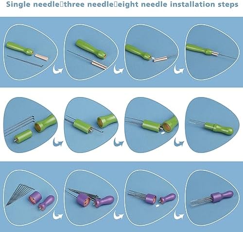 kdafio 74 Pcs Needle Felting Tools, Wool Carding Brush Needle Felting Kit - Image 3