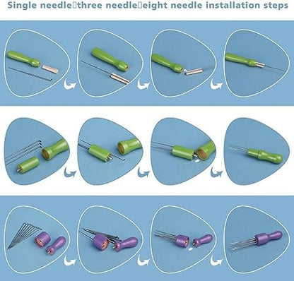 kdafio 74 Pcs Needle Felting Tools, Wool Carding Brush Needle Felting Kit - Image 3