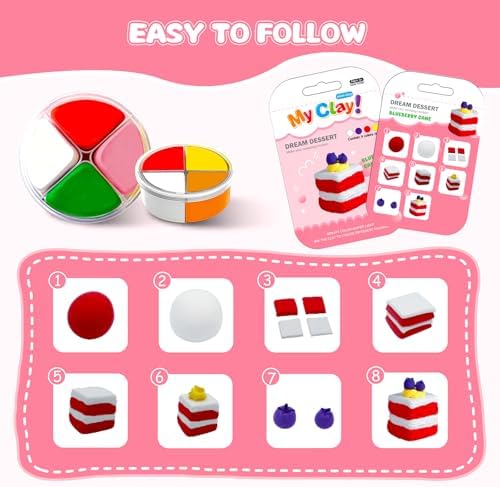 Kids Clay Air Dry Clay for Kids - Air Drying Modeling & Sculpting Kit,DIY 12 Box Food Dessert Cake Theme Arts & Crafts Clay Set,Ultra Soft Non-Sticky Bulk Party Favors & Party Crafts for Girls & Boys - Image 2