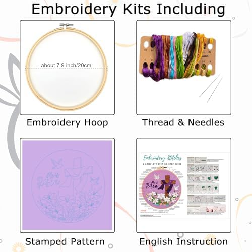 Nuberlic Lily Pattern Embroidery Kits for Beginner Adults - Image 7