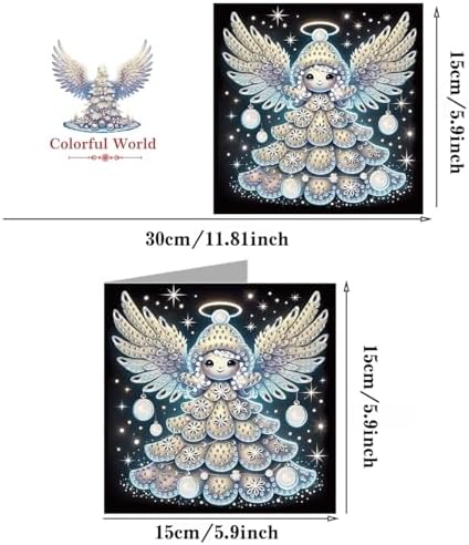 LSQFS Angel Wings Diamond Painting Greeting Cards Kit,with Envelopes - Image 2