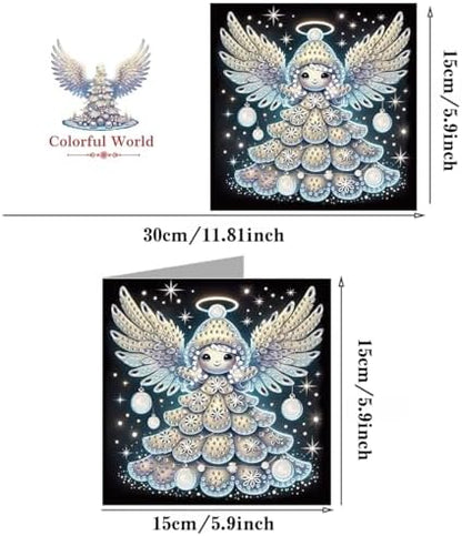 LSQFS Angel Wings Diamond Painting Greeting Cards Kit,with Envelopes - Image 2