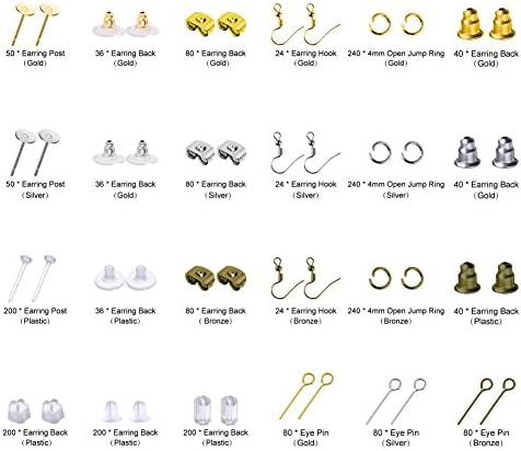 Paxcoo 2400Pcs Earring Making Supplies Kit with 24 Style Earring Hooks, Earring Backs, Earrings Posts and Earring Making Findings for Adult - Image 2