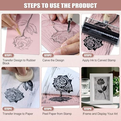 Bobblebro 5 PCS 4"x6" Soft Linoleum Blocks for Printmaking & Stamp Making - Image 5
