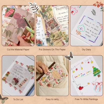 miikoul Vintage Scrapbooking Supplies Kit for Teen Girl Kid Women Diy Gift - Image 4