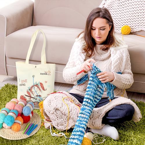 XSEINO Crochet Kit with Crochet Hooks Yarn Set - Premium Bundle Includes 40 Colors Crochet Yarn Balls, Crochet Kit, Accessories Kit, Crochet Bag and Lot More - Starter Pack for Beginners - Image 6