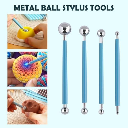 Thyrflen 18PCS Silicone Clay Sculpting Tools, Silicone Painting Brushes Kit, Clay Shaper Tool for Nail Art, Dotting, Shaping, Modeling, Air Dry Clay, Pottery, Ceramics, Polymer Clay, Crafts Supplies - Image 4