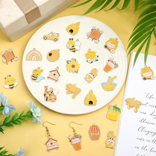 MARFOREVER 40Pcs/20 Pairs Bee Charms for Jewelry Making Gifts - Image 2