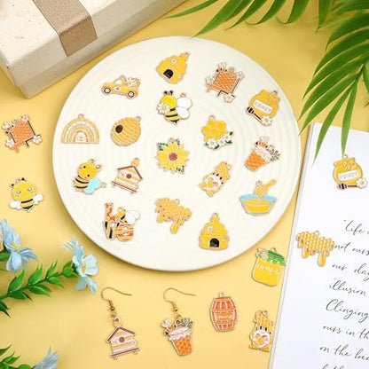 MARFOREVER 40Pcs/20 Pairs Bee Charms for Jewelry Making Gifts - Image 2