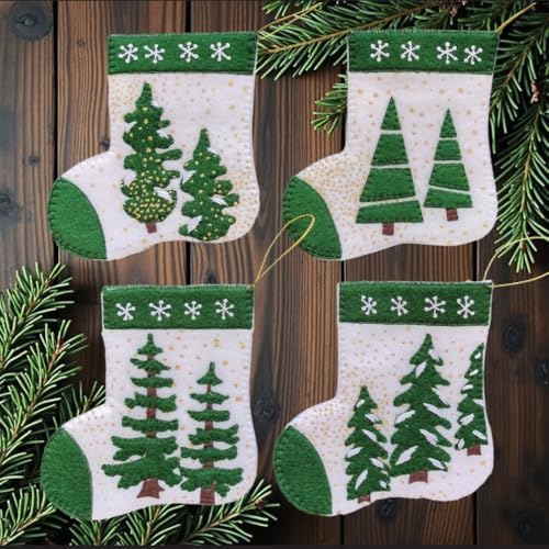 Rachel's Of Greenfield Glitzy Stockings Ornament Kit | DIY Christmas Kit | Easy Crafts | 4 Glitzy Stockings by RachelsofGreenfield