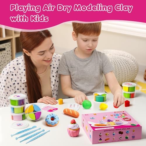 Air Dry Clay Kit for Kids Dessert Craft Set 12 Colors - Image 3