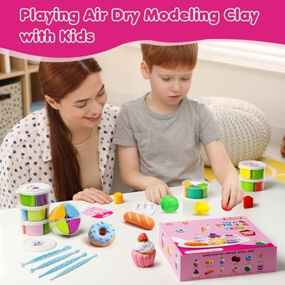 Air Dry Clay Kit for Kids Dessert Craft Set 12 Colors - Image 3