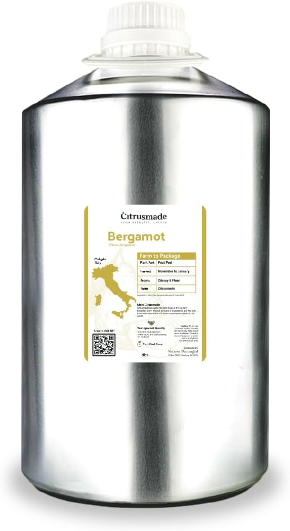 Nature Packaged Bergamot Essential Oil - Direct from Citrusmade in Sicily- Pure Essential Oil for Diffusers and Aromatherapy | 100% Pure Therapeutic Grade (8oz)