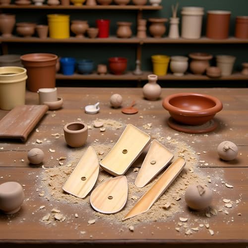 5 Pcs Wooden Pottery Clay Ribs Ceramic Potter Rib Ceramic Clay Sculpting Scrapers Tools Pottery Shaping Trimming Tools Ceramic Pottery Tools - Image 6