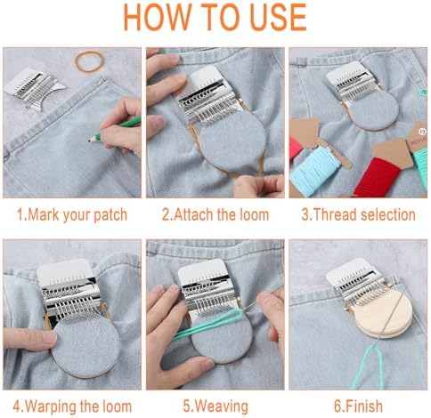 Mini Loom Machine, Small Weaving Loom, Speedweve Darning Mini Loom Kits, Small Loom Speedweve Type Weave Tool, Wooden Speedweve Darning Loom Type Weave Tool for Mending Jeans Socks Clothes - Image 4