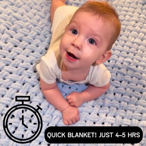 Beginner Craft Kit – Easy Loop Yarn Baby Blanket Kit for Adults & Kids, DIY Arm Knitting Kit with Soft Chenille Yarn, Perfect Handmade Gift (Pink) - Image 5
