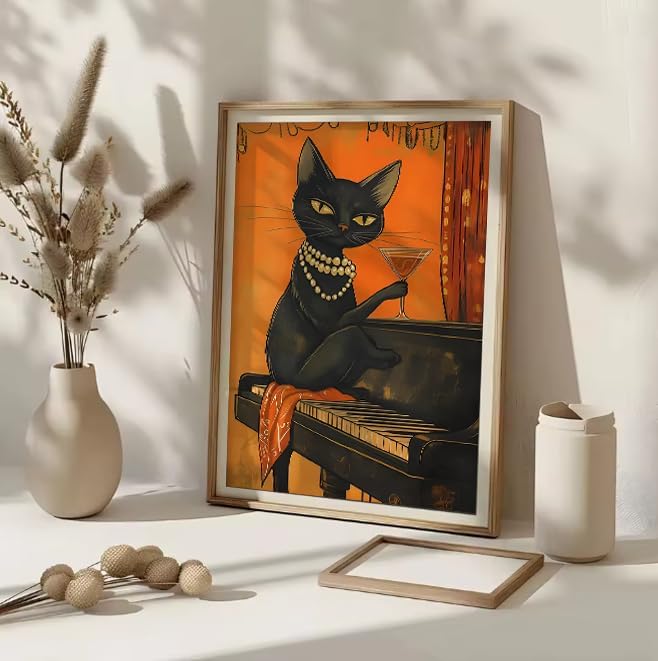 Canrichshop Drinking Cat Paint by Numbers Kit for Adults,Painting by Numbers,DIY Acrylic Paint Kit for Adults Beginners Without Frame,Easy Adult Paint by Number Kits on Canvas for Decor 16x20inch - Image 3