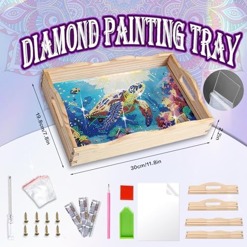 EWJRNSF Diamond Art Kits for Adults Wooden Serving Trays with Handles - Image 2