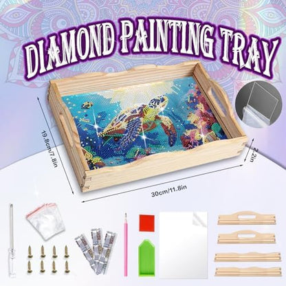 EWJRNSF Diamond Art Kits for Adults Wooden Serving Trays with Handles - Image 2