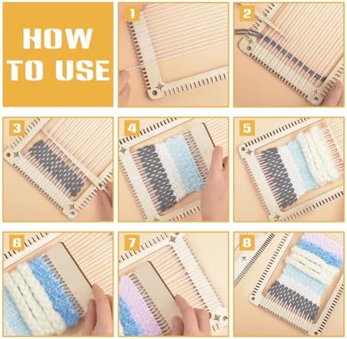 NBEADS 5 Pcs Weaving Loom Kit, Rectangle Weaving Loom Kit with Weaving Comb and Weaving Tools Wooden Multi-Craft Weaving Loom for Beginners and Weaving Enthusiasts - Image 3