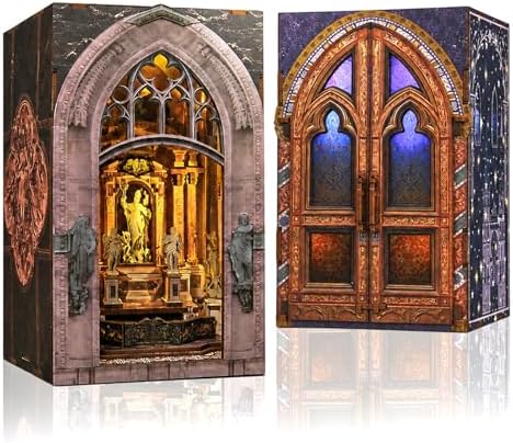 MiniCity 2-Pack DIY Book Nook Kits, Notre-Dame and Milan Cathedral with LED by MiniCity