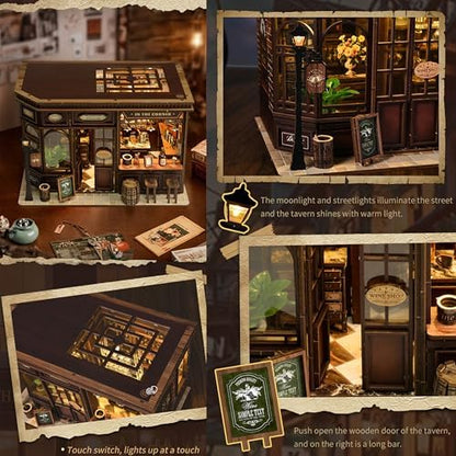 ISSEVE Book Nook Kit, Miniature House Kit Dollhouse Booknook Kit for Adults - Image 6