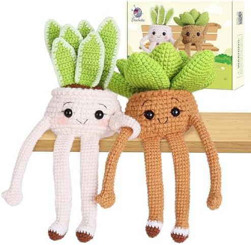 Crochet Kit for Beginners, Beginner Crochet Kit for Adults with Step-by-Step Video Tutorials, DIY Crochet Animal Kits Knitting Supplies by Crochetta