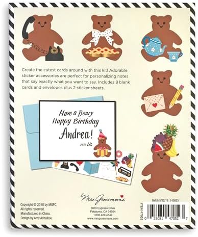 Mrs. Grossman's Design Your Own Sticker Notecards, Beary Busy - Image 6