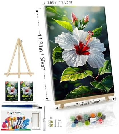 ATDMS Paint by Numbers Kit for Adults Flowers Paint by Numbers with Frame DIY Floral Paint by Number with Easel Adult Paint by Number Kits on Canvas Framed for Gift Home Wall Decor 8x12 Inch - Image 5
